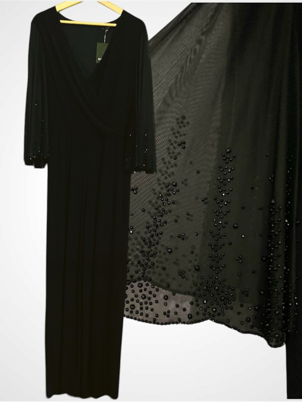 NWT - Black Beaded Overlay Dress